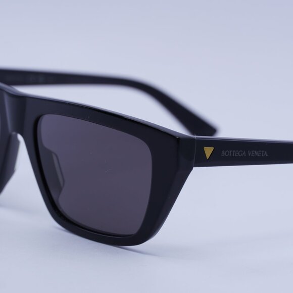 Bottega Veneta BV1291S 001 Sunglasses Black Rectangle Frame, Grey Lenses - Picture 2 of 8